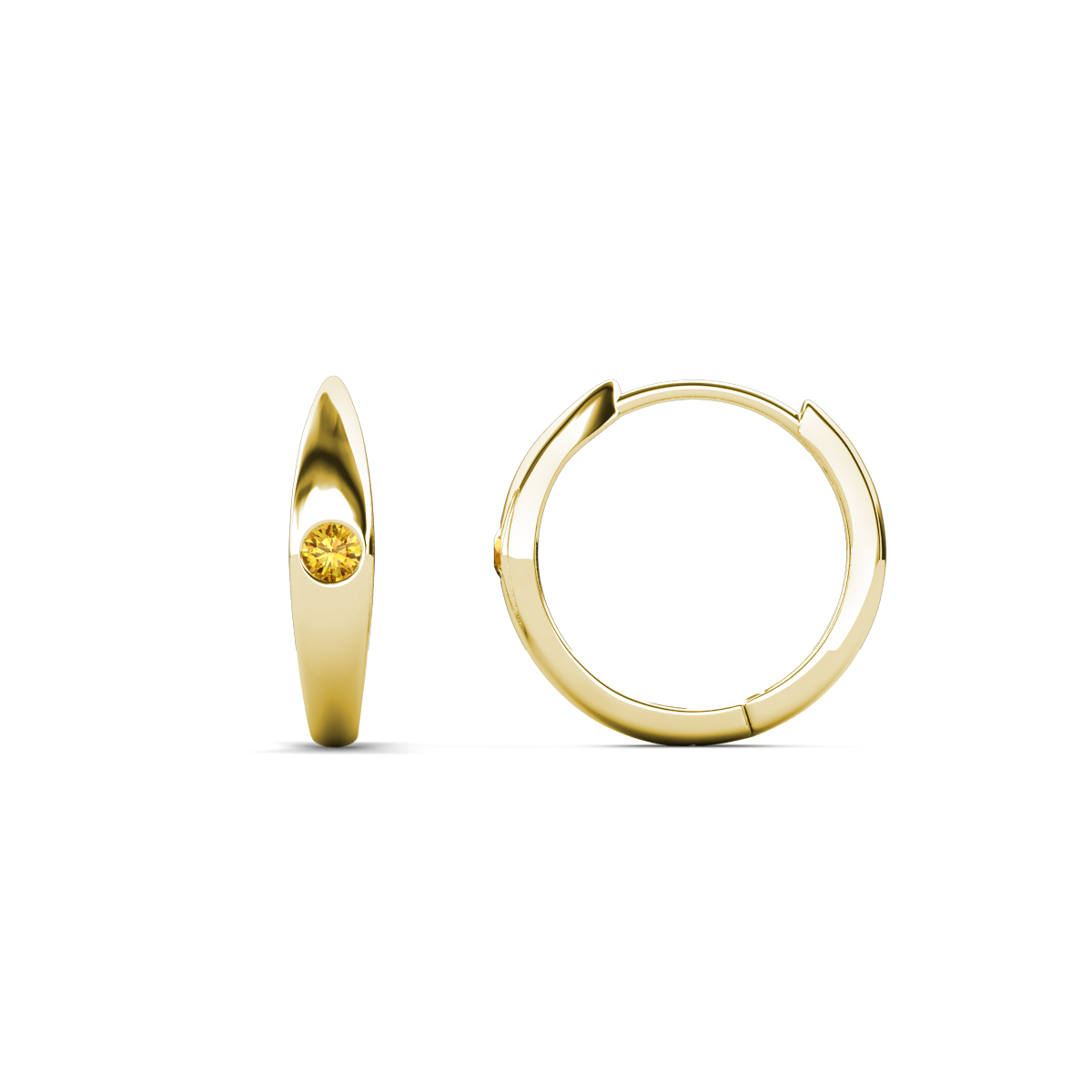 Anissa Citrine Dome Women Huggie Earrings 